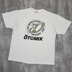 Vintage Otomix Taekwondo T-Shirt Mens Large White Martial Arts Team USA 90s